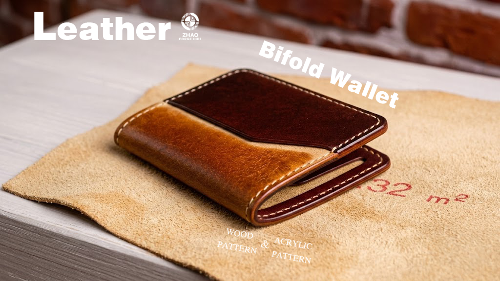 Veg-Tan Bifold Leather Wallet Die Cutter – Card Holder Craft Pattern Tool, 11 x 8.5 cm Finished Size