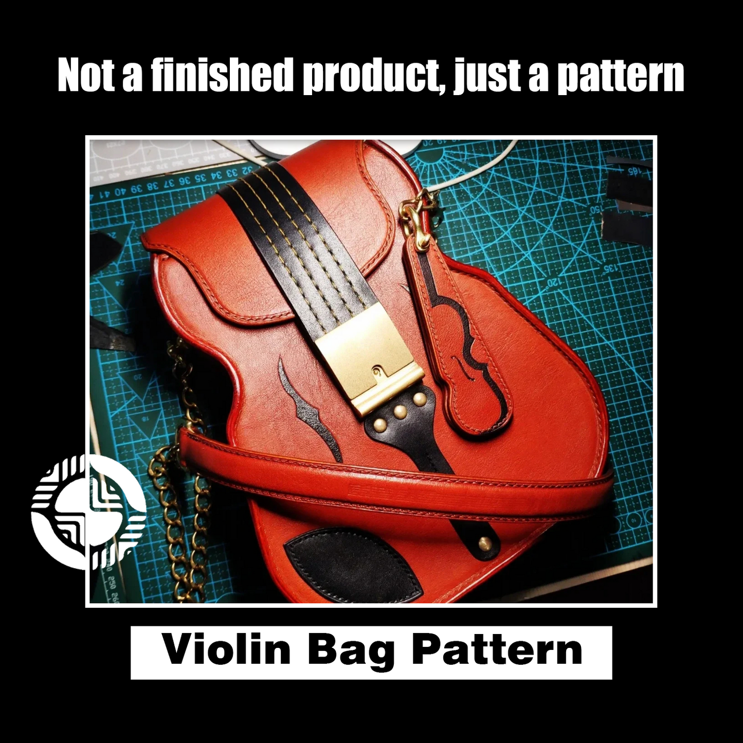 Mini Violin Leather Bag Die Cutter – DIY Violin-Shaped Leather Purse Craft Pattern Tool, Wood/Acrylic Mold or Acrylic/Kraft Template, 15 cm Finished Width