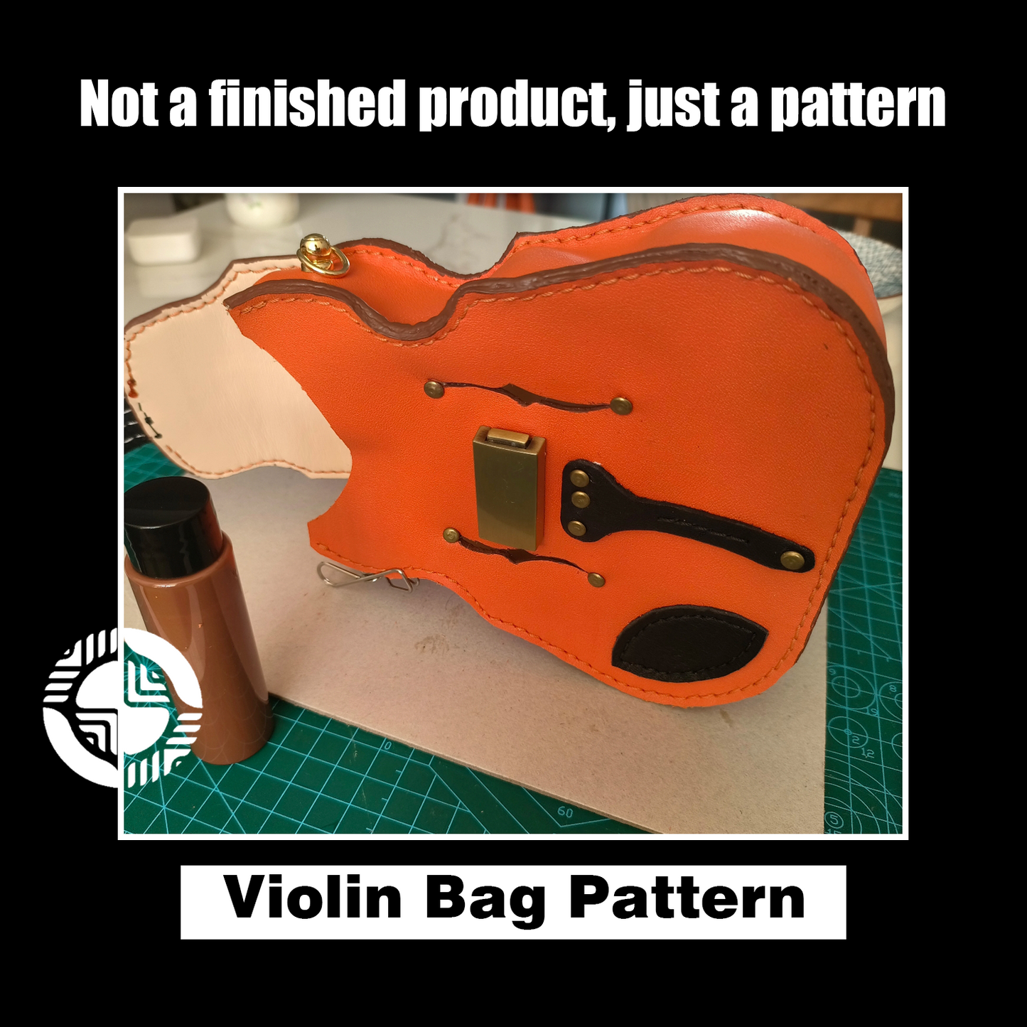 Mini Violin Leather Bag Die Cutter – DIY Violin-Shaped Leather Purse Craft Pattern Tool, Wood/Acrylic Mold or Acrylic/Kraft Template, 15 cm Finished Width