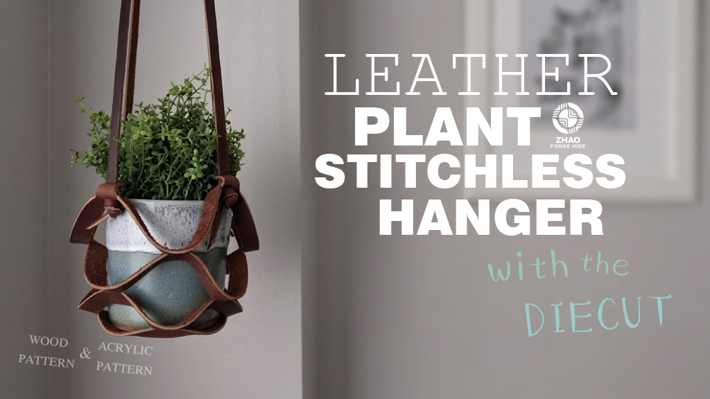 Veg Tan Leather Plant Hanger Die Cutter – Easy DIY Leather Hanging Planter Craft Pattern Tool, Wood/Acrylic Mold or Acrylic/Kraft Template, 23/31 cm Finished Diameter
