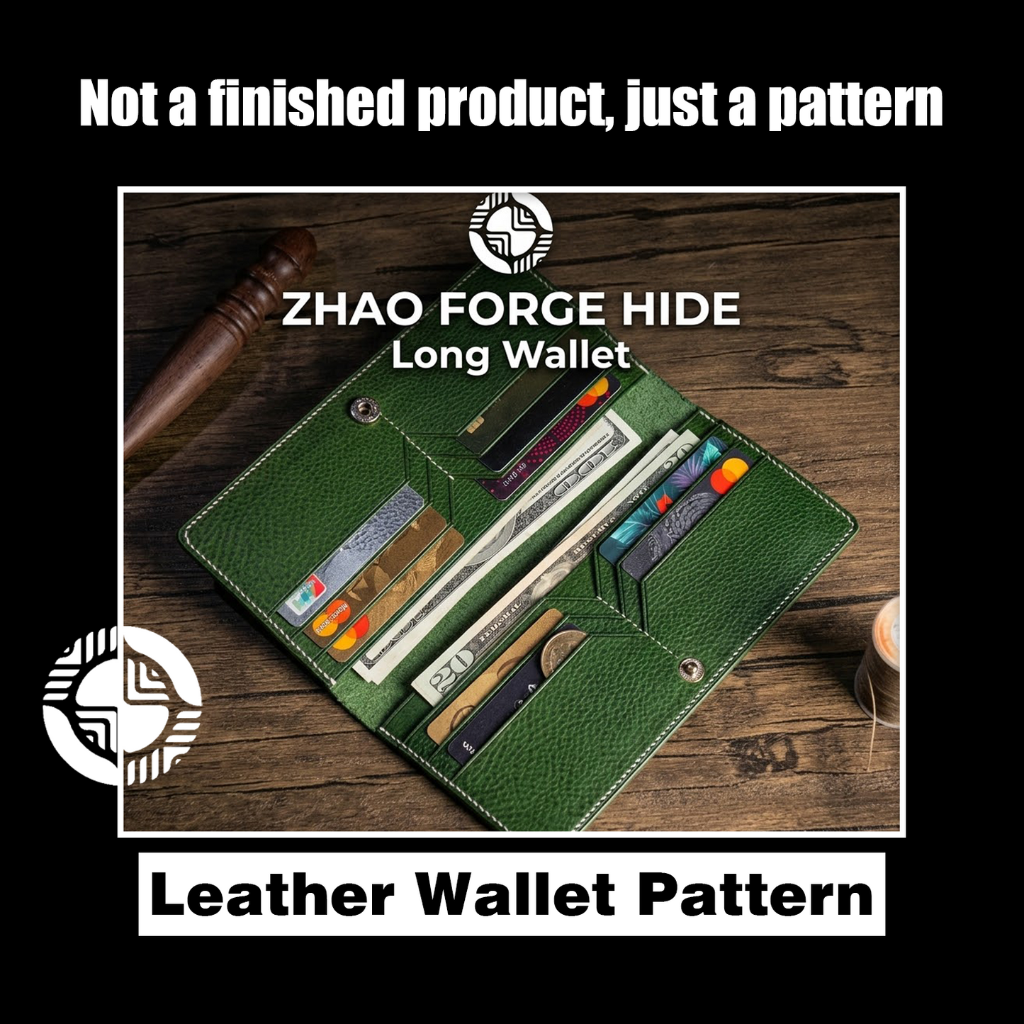 Long Leather Wallet Die Cutter – Multi Card Slot Billfold Pattern Tool, 19 x 9.5 cm Finished Size