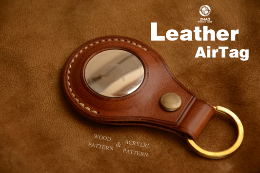 AirTag Leather Case Keychain Die Cutter – DIY Veg Tan Leather Holder Craft Pattern Tool, Wood/Acrylic Mold or Acrylic/Kraft Template, 4.5 x 6.6 cm Finished Size