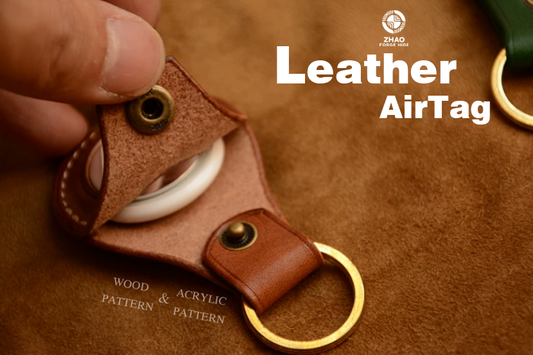 AirTag Leather Case Keychain Die Cutter – DIY Veg Tan Leather Holder Craft Pattern Tool, Wood/Acrylic Mold or Acrylic/Kraft Template, 4.5 x 6.6 cm Finished Size