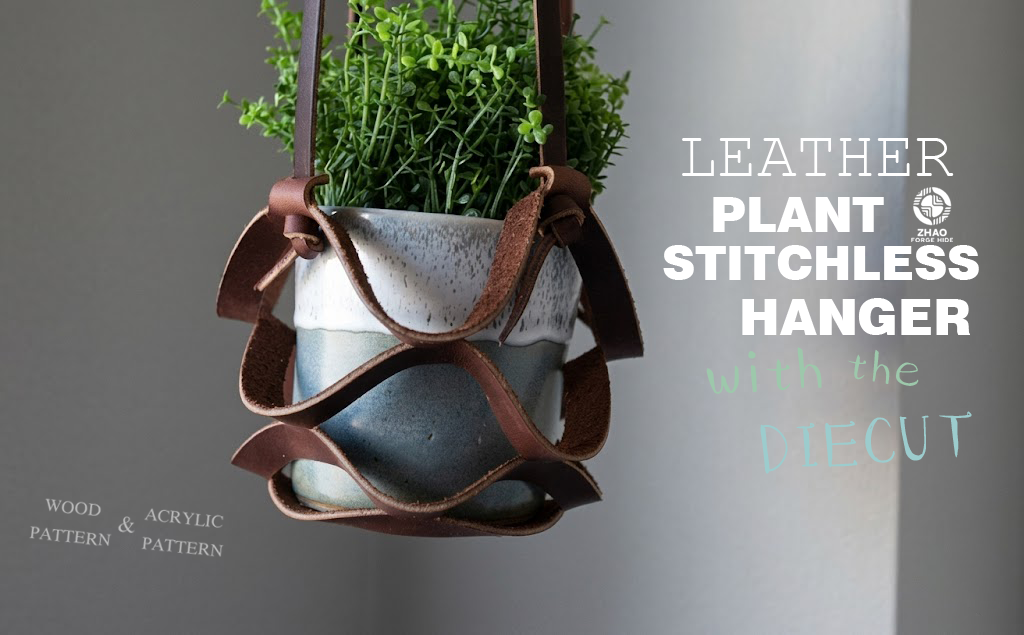 Veg Tan Leather Plant Hanger Die Cutter – Easy DIY Leather Hanging Planter Craft Pattern Tool, Wood/Acrylic Mold or Acrylic/Kraft Template, 23/31 cm Finished Diameter