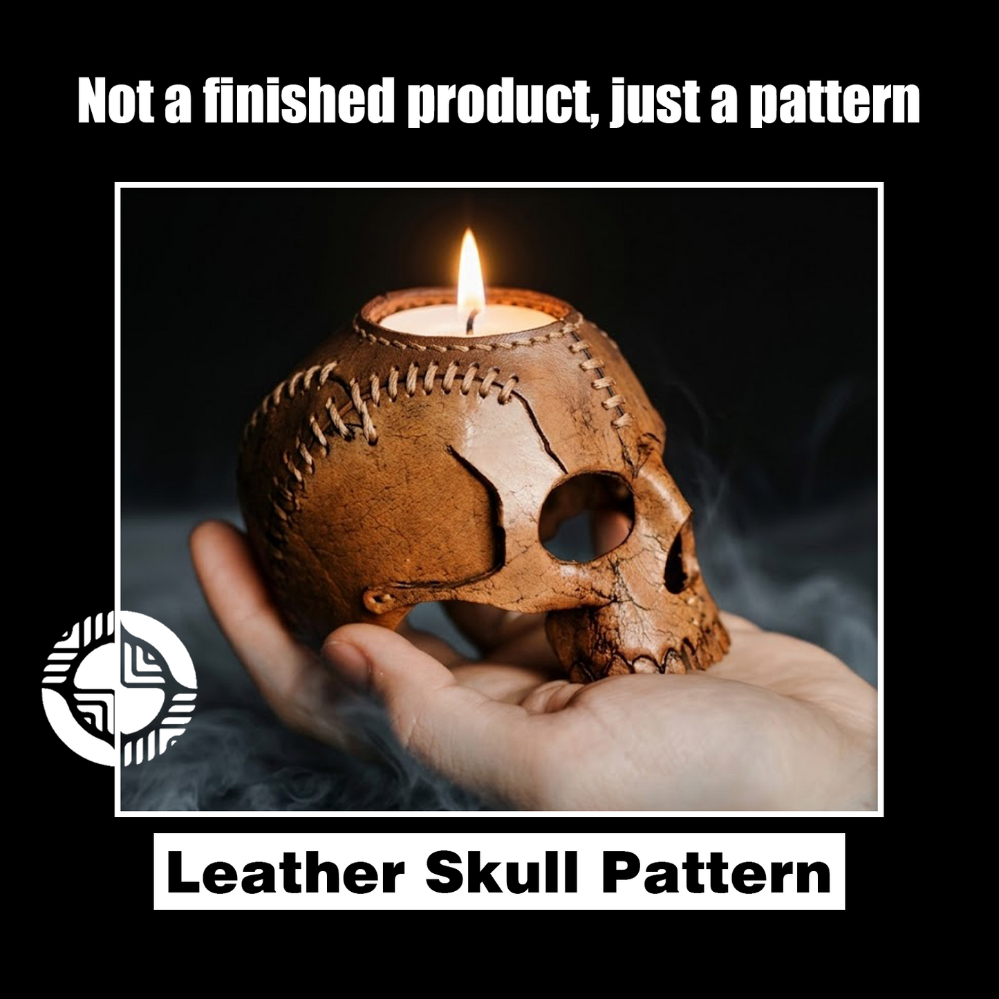 Skull Candle Holder Leather Craft Die Cutter – DIY Halloween Skull Decor Ornament Pattern Tool, Wood/Acrylic Mold or Acrylic/Kraft Template