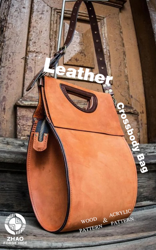 Egg-Shaped Vintage Leather Bag Die Cutter – DIY Shoulder Handbag Craft Pattern Tool, Wood/Acrylic Mold or Acrylic/Kraft Template, 39 x 26 cm Finished Size