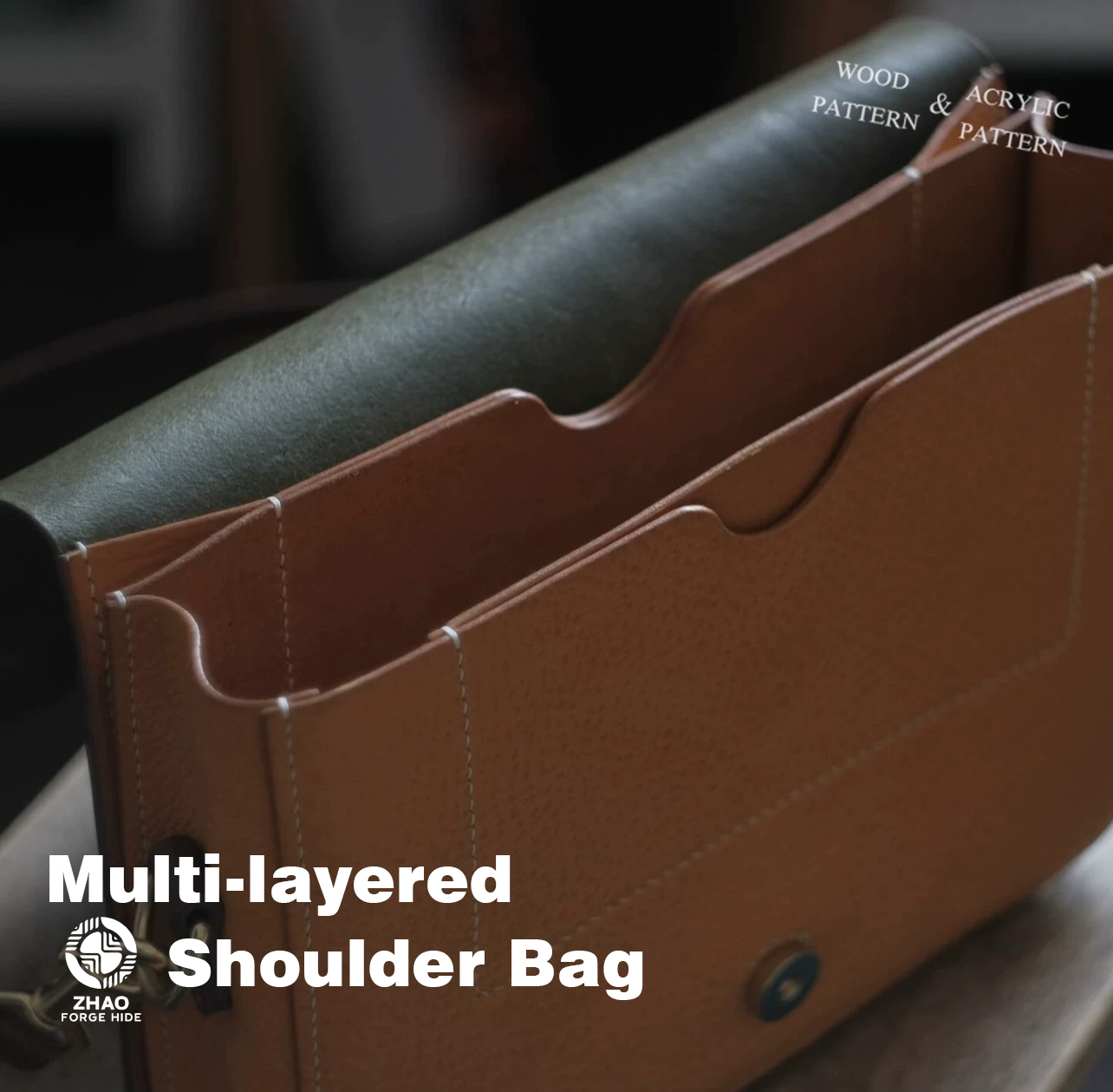 Multi-Layer Leather Shoulder Bag Die Cutter – Leather Craft Pattern Tool, 190 x 260 x 60 mm Finished Size