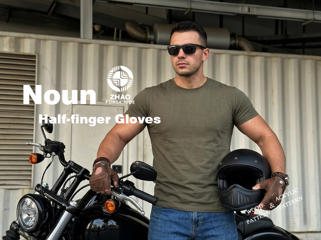 Motorcycle Fingerless Leather Gloves Die Cutter – DIY Biker Half-Finger Glove Craft Pattern Tool, Wood/Acrylic Mold or Acrylic/Kraft Template