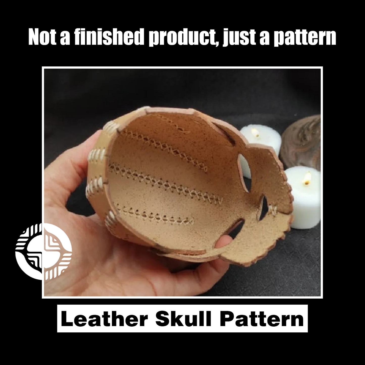 Skull Candle Holder Leather Craft Die Cutter – DIY Halloween Skull Decor Ornament Pattern Tool, Wood/Acrylic Mold or Acrylic/Kraft Template