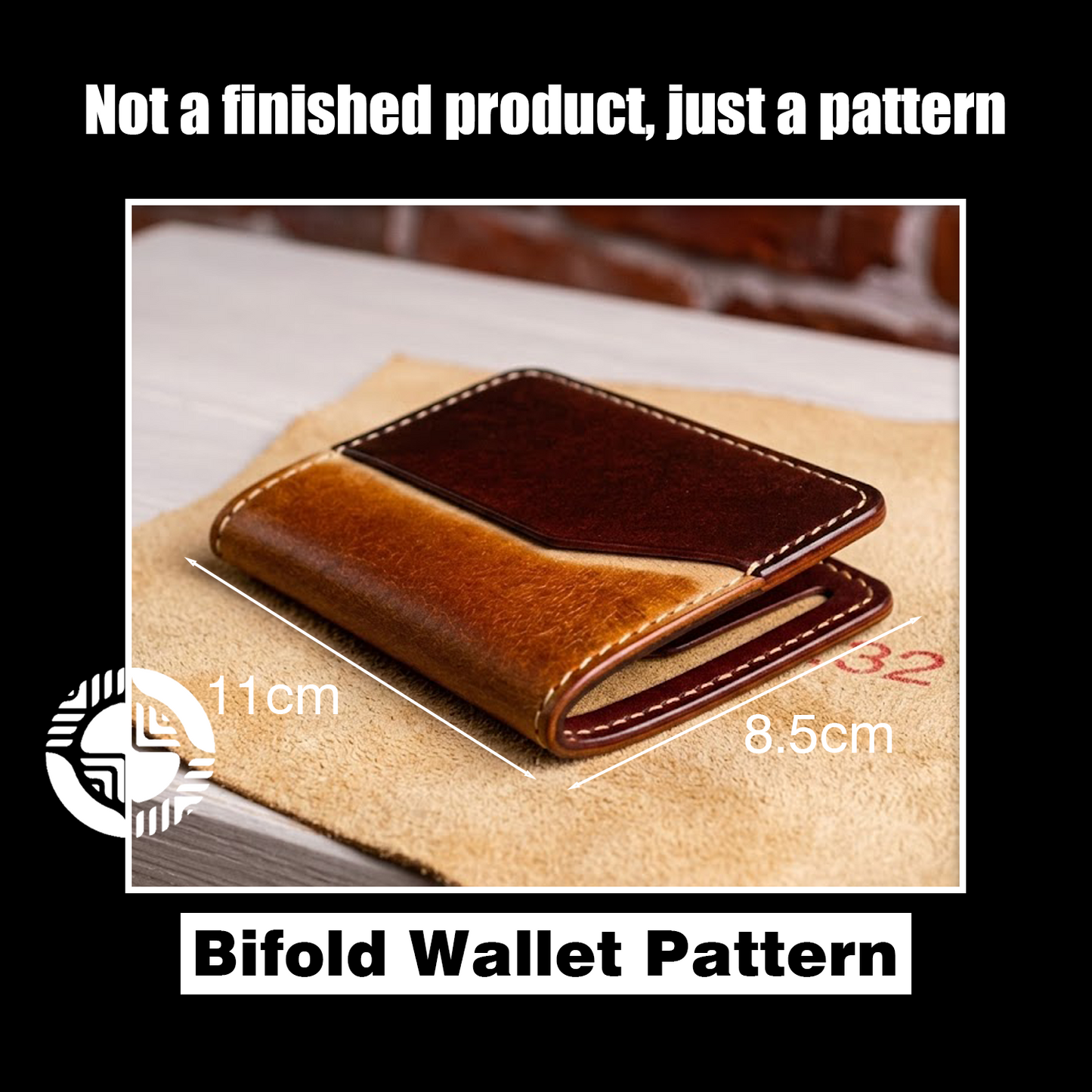 Veg-Tan Bifold Leather Wallet Die Cutter – Card Holder Craft Pattern Tool, 11 x 8.5 cm Finished Size