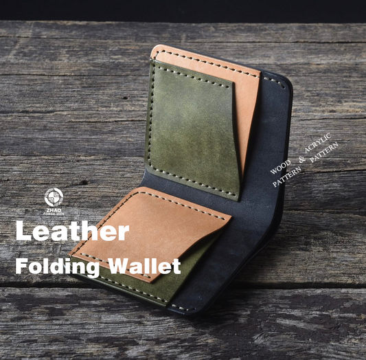 Bifold Leather Wallet Die Cutter – Veg-Tan Card Holder Pattern Tool, 10.5 x 10.5 cm Finished Size