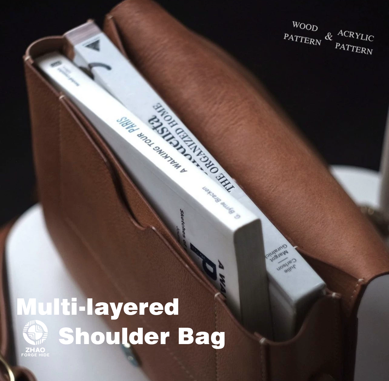 Multi-Layer Leather Shoulder Bag Die Cutter – Leather Craft Pattern Tool, 190 x 260 x 60 mm Finished Size