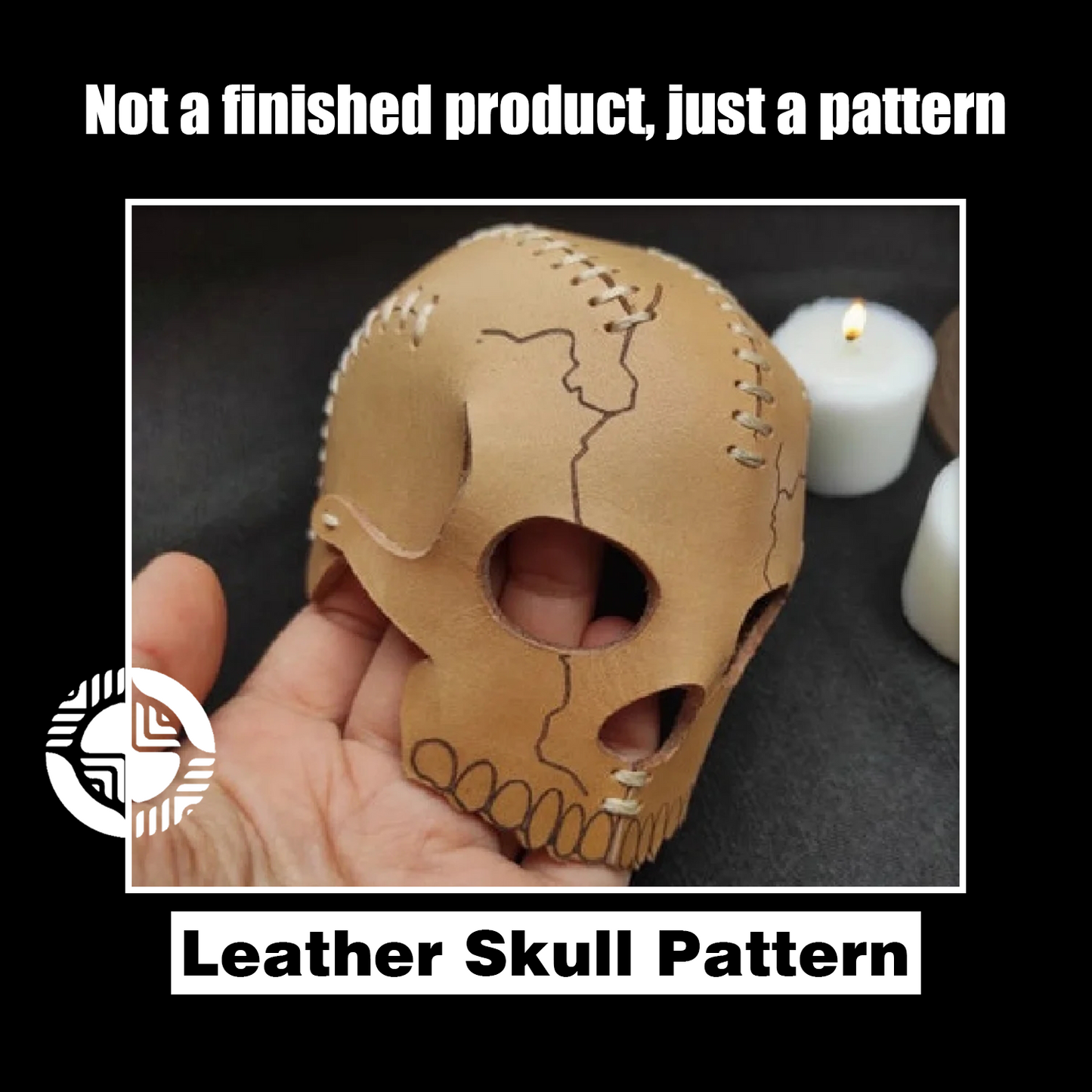 Skull Candle Holder Leather Craft Die Cutter – DIY Halloween Skull Decor Ornament Pattern Tool, Wood/Acrylic Mold or Acrylic/Kraft Template