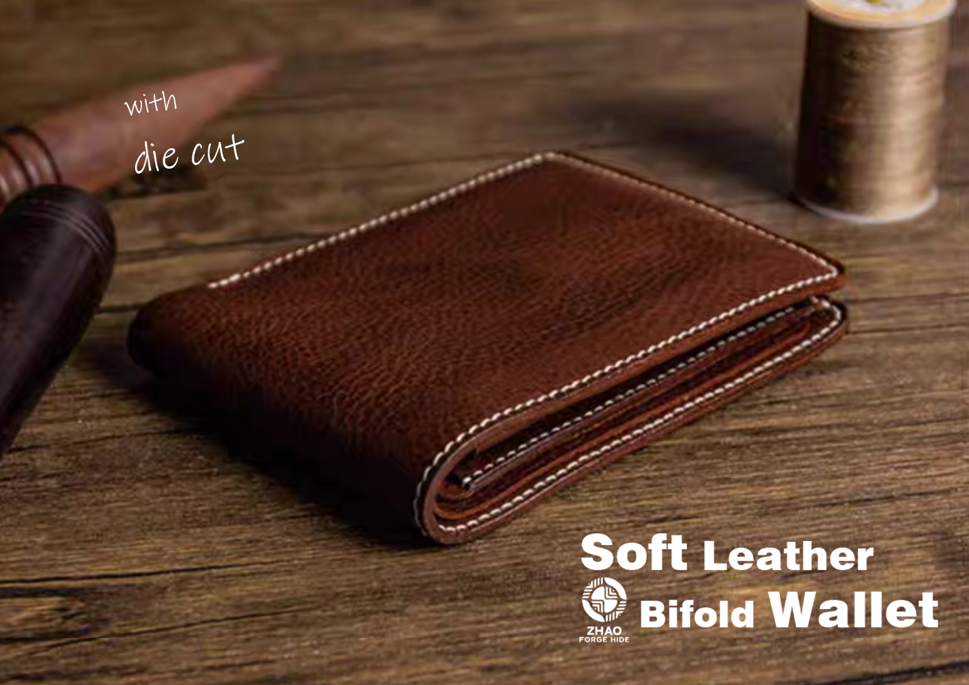 Short Leather Wallet Die Cutter – Card Holder Craft Pattern Tool, 12 x 9.5 cm Finished Size
