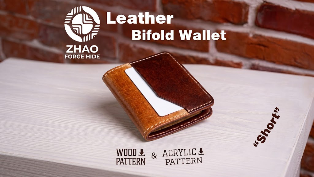 Veg-Tan Bifold Leather Wallet Die Cutter – Card Holder Craft Pattern Tool, 11 x 8.5 cm Finished Size