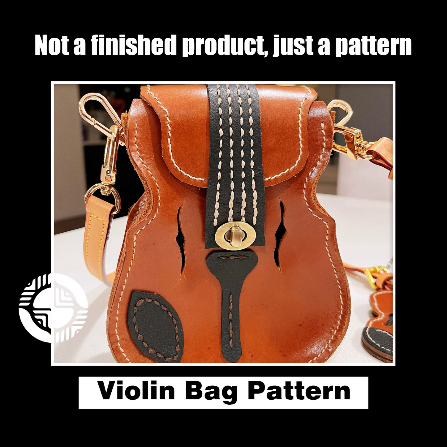 Mini Violin Leather Bag Die Cutter – DIY Violin-Shaped Leather Purse Craft Pattern Tool, Wood/Acrylic Mold or Acrylic/Kraft Template, 15 cm Finished Width
