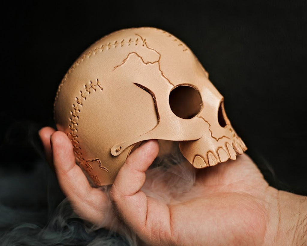 Skull Candle Holder Leather Craft Die Cutter – DIY Halloween Skull Decor Ornament Pattern Tool, Wood/Acrylic Mold or Acrylic/Kraft Template