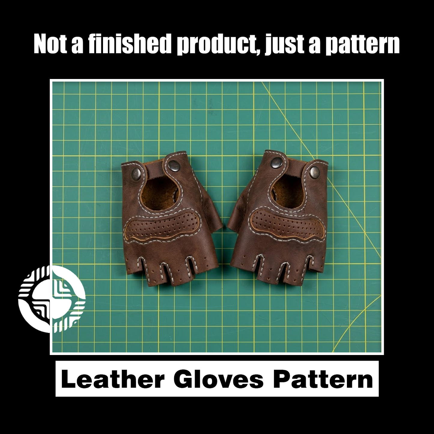 Motorcycle Fingerless Leather Gloves Die Cutter – DIY Biker Half-Finger Glove Craft Pattern Tool, Wood/Acrylic Mold or Acrylic/Kraft Template