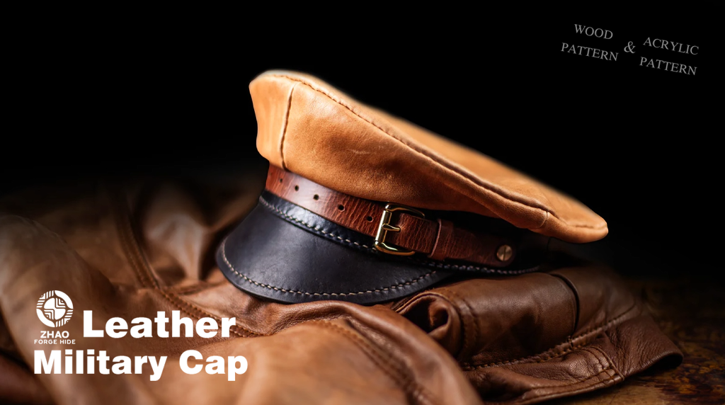 Military Cap Leather Craft Die Cutter – DIY Leather Cap Hat Pattern Tool, Wood/Acrylic Mold or Acrylic/Kraft Template, XXS–6XL Sizes 53.4–63.5 cm / 21–25 in
