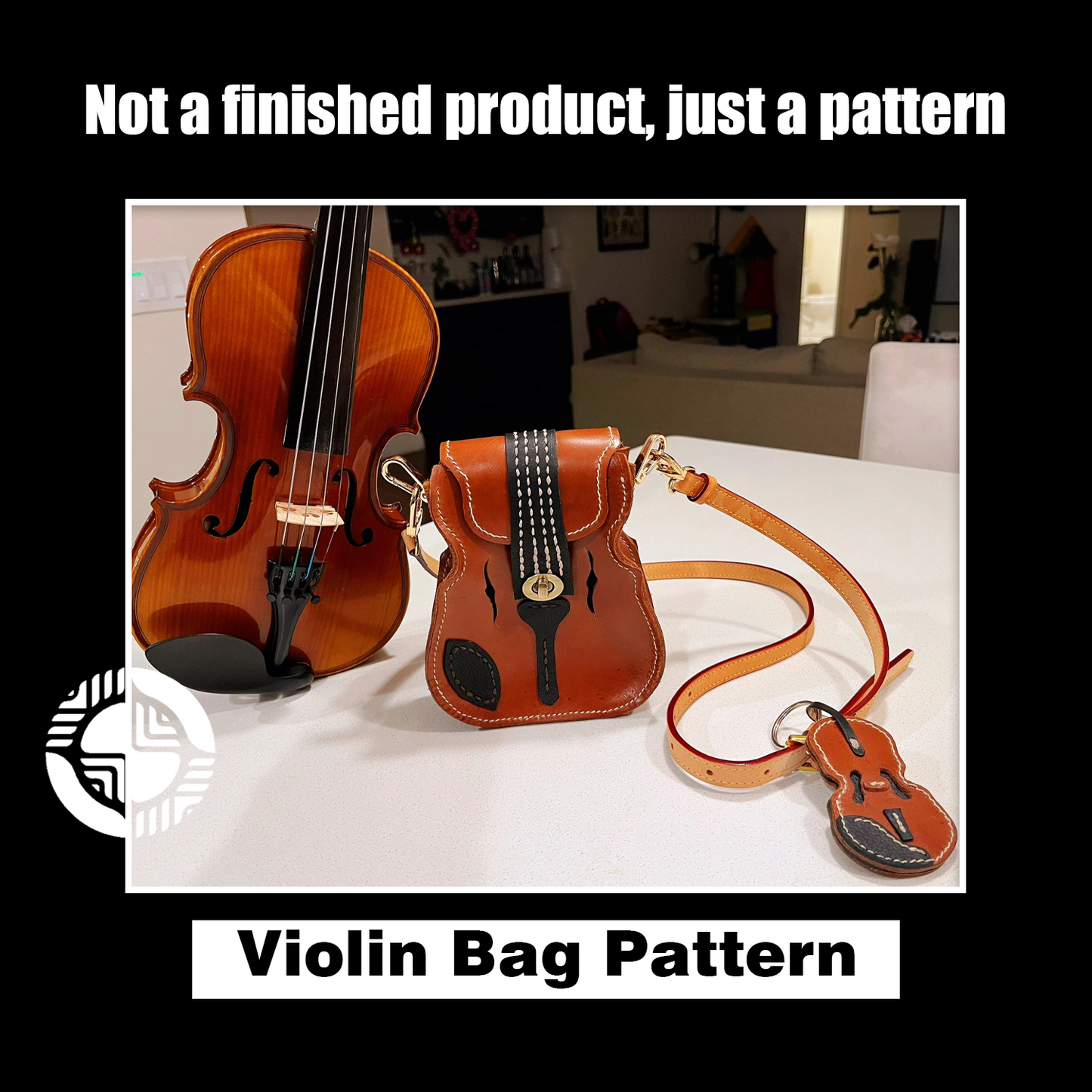 Mini Violin Leather Bag Die Cutter – DIY Violin-Shaped Leather Purse Craft Pattern Tool, Wood/Acrylic Mold or Acrylic/Kraft Template, 15 cm Finished Width