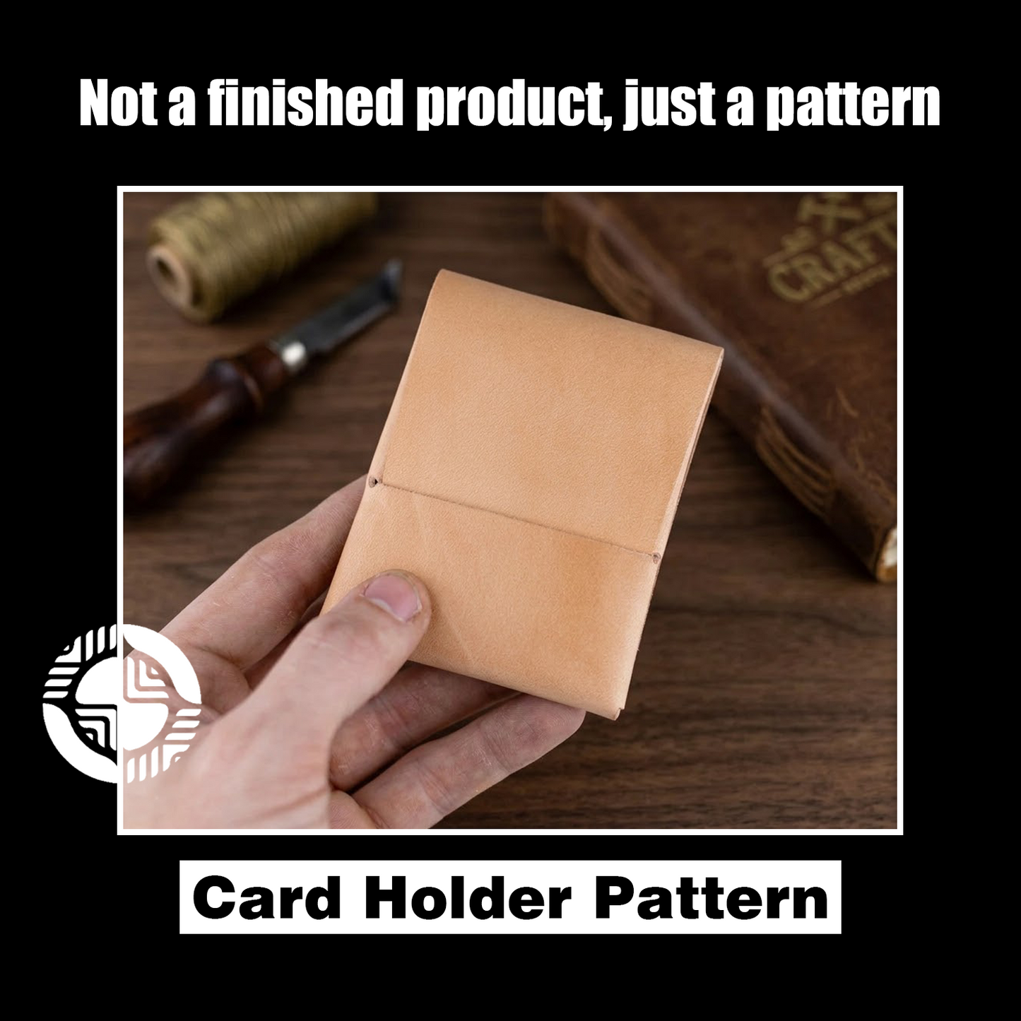 Stitchless Card Wallet Die Cutter – Veg-Tan Leather Wallet Pattern Tool, 3 x 3.875 in Finished Size