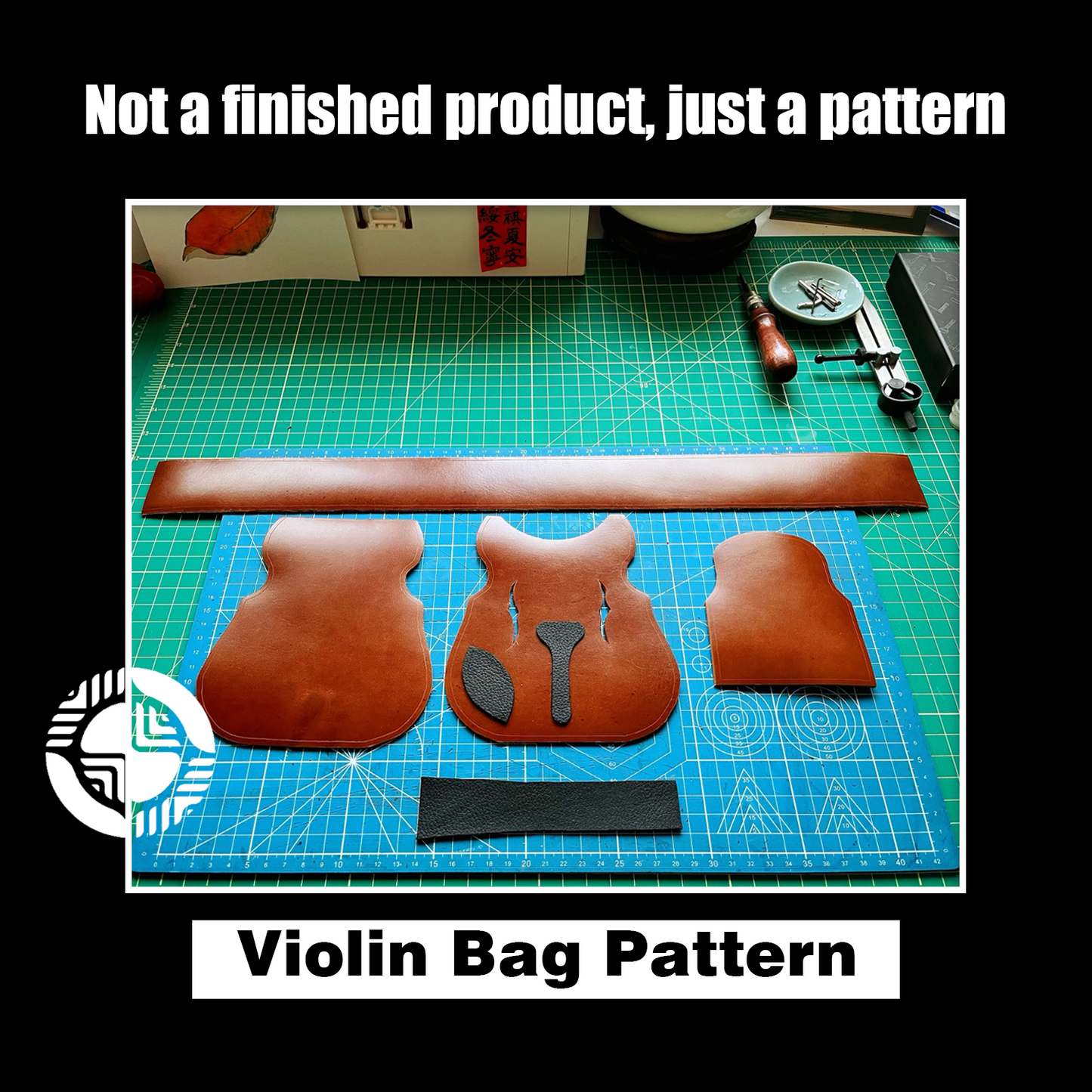 Mini Violin Leather Bag Die Cutter – DIY Violin-Shaped Leather Purse Craft Pattern Tool, Wood/Acrylic Mold or Acrylic/Kraft Template, 15 cm Finished Width