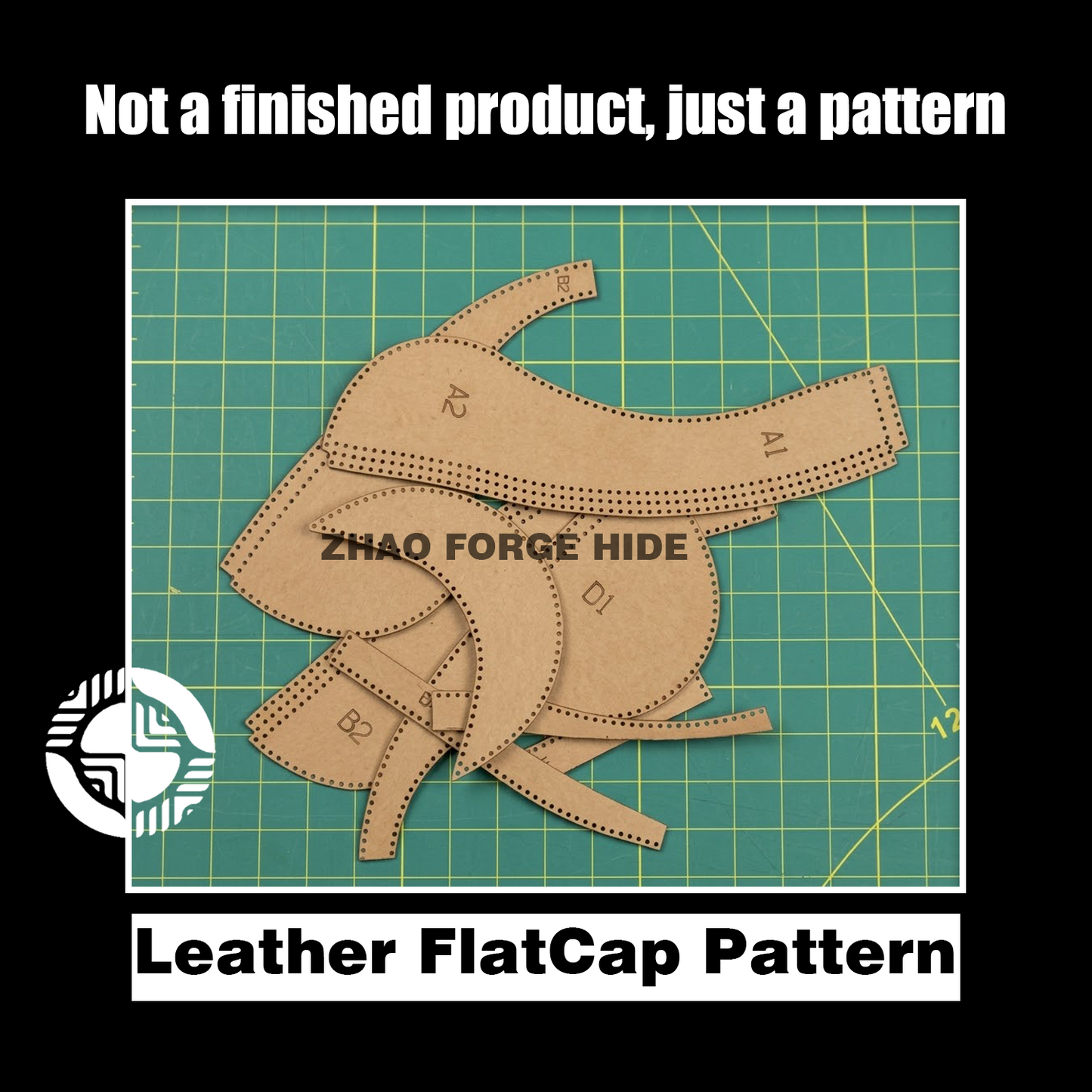 Flat Brim Leather Cap Die Cutter – DIY Leather Baseball Hat Craft Pattern Tool, Wood/Acrylic Mold or Acrylic/Kraft Template, 55–62.5 cm Head Size