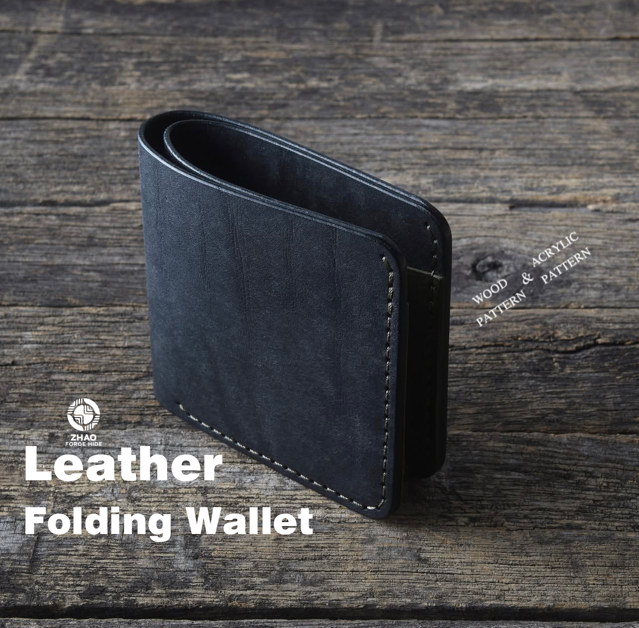 Bifold Leather Wallet Die Cutter – Veg-Tan Card Holder Pattern Tool, 10.5 x 10.5 cm Finished Size