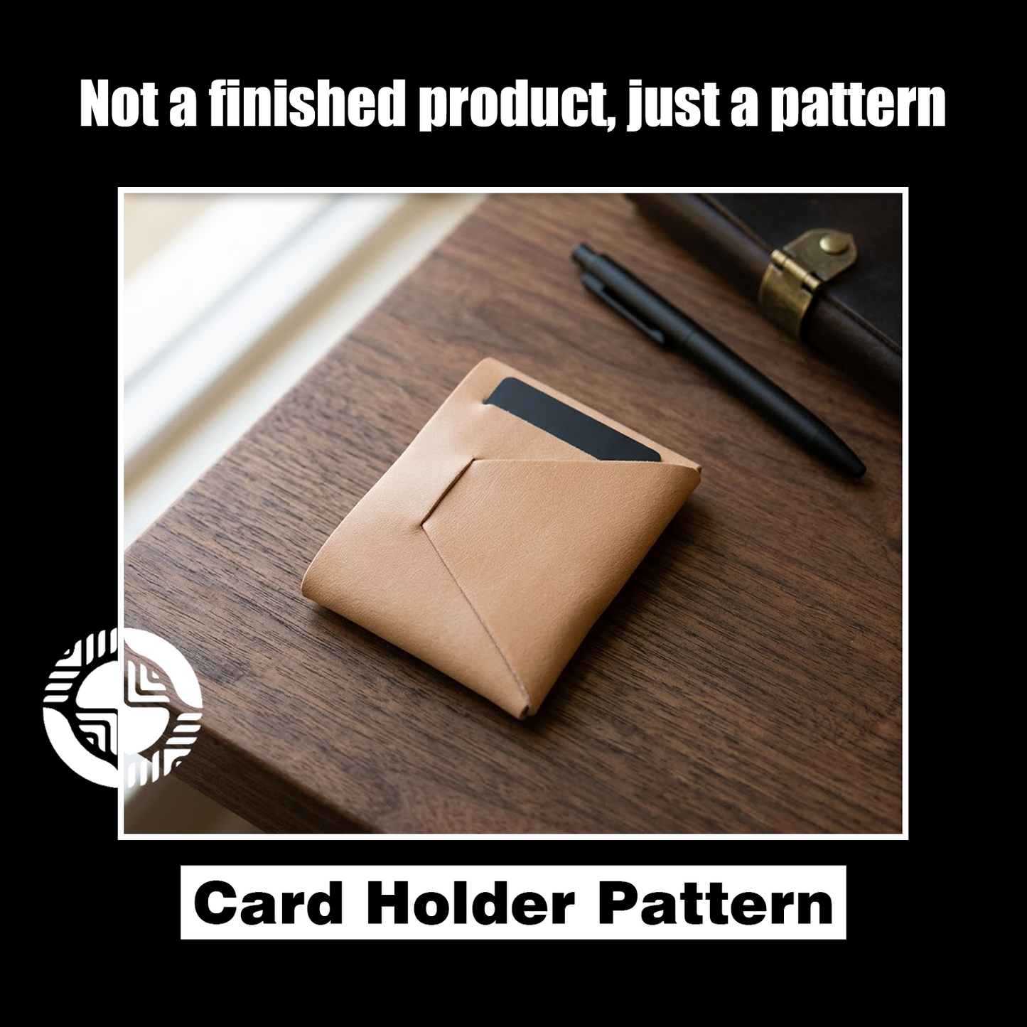 Stitchless Card Wallet Die Cutter – Veg-Tan Leather Wallet Pattern Tool, 3 x 3.875 in Finished Size