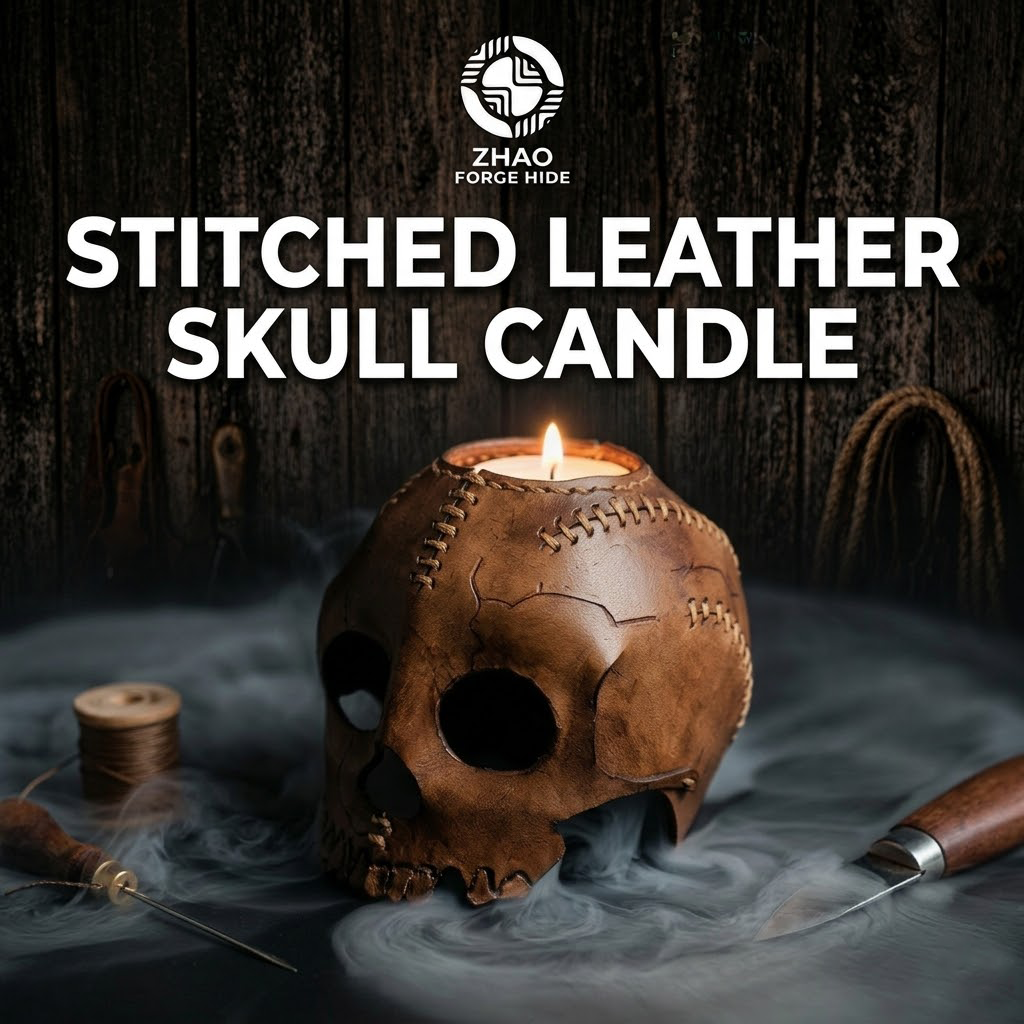 Skull Candle Holder Leather Craft Die Cutter – DIY Halloween Skull Decor Ornament Pattern Tool, Wood/Acrylic Mold or Acrylic/Kraft Template