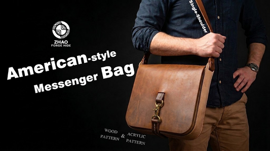 American Messenger Leather Bag Die Cutter – DIY Leather Shoulder Bag Craft Pattern Tool, Wood/Acrylic Mold or Acrylic/Kraft Template